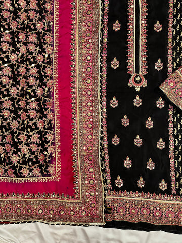 Black Orchid – Embellished Beauty in Raw Silk
