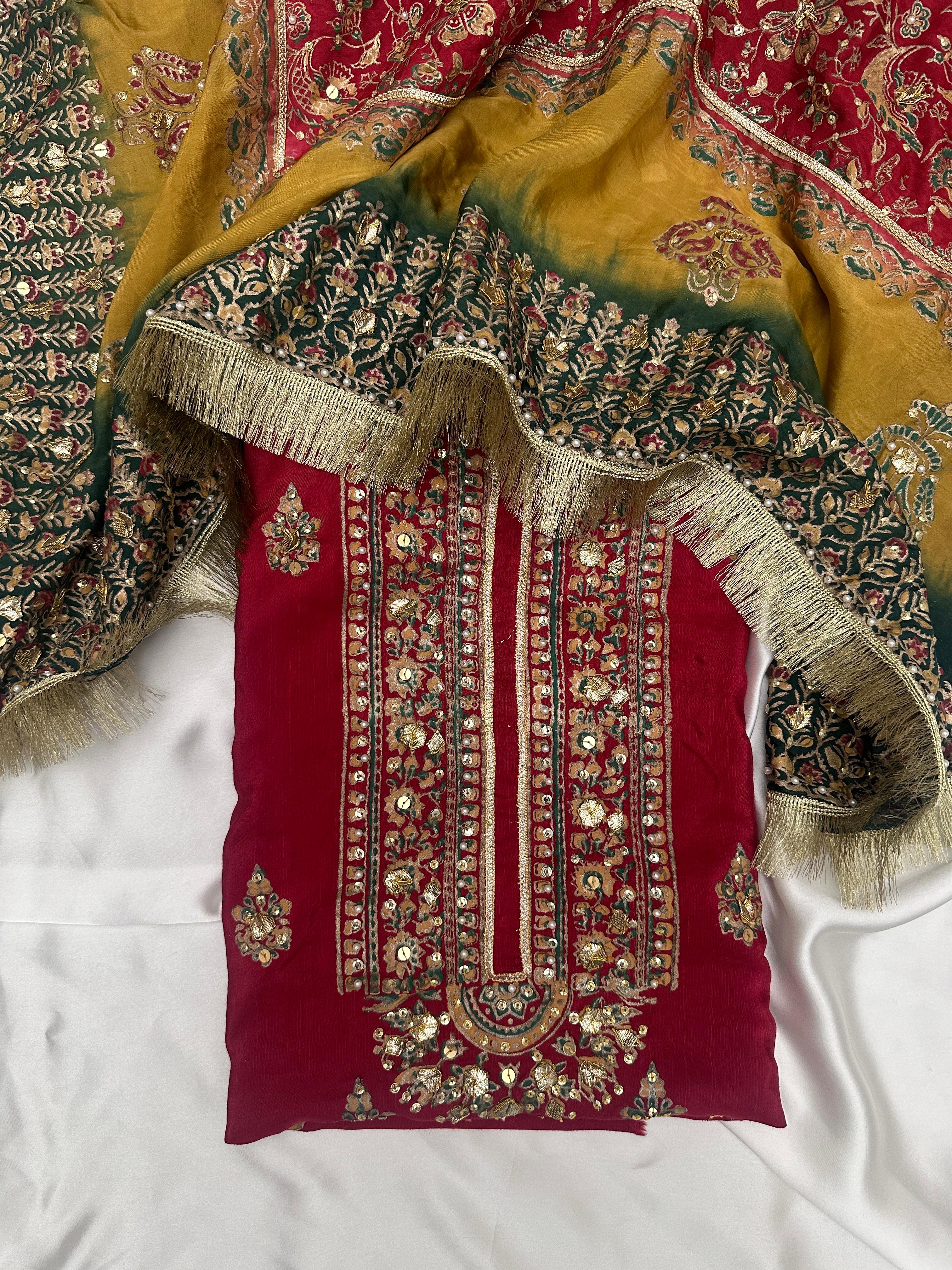 Zarq Gulnar – Handcrafted Raw Silk Set