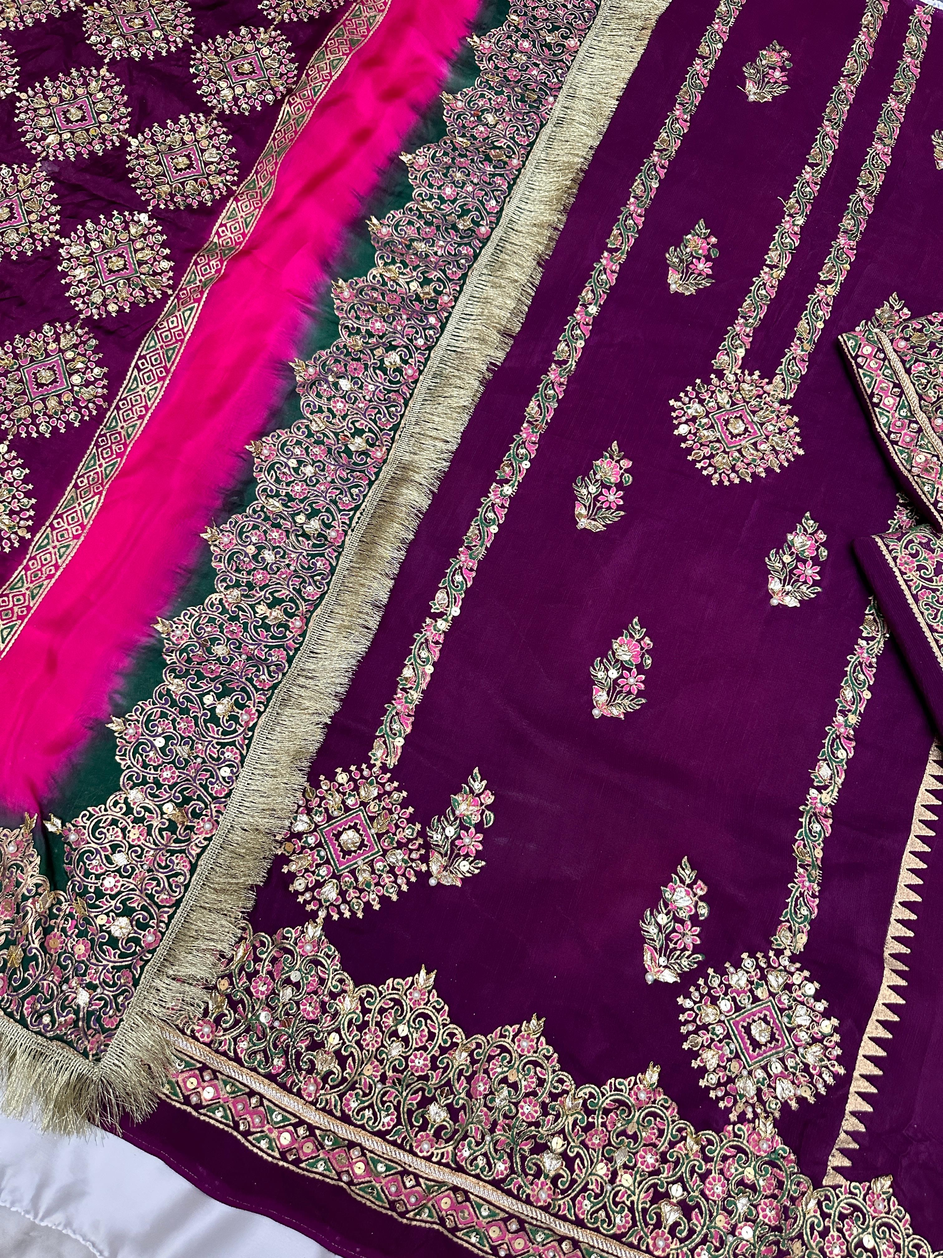 Plum Majesty – Embellished Raw Silk Set