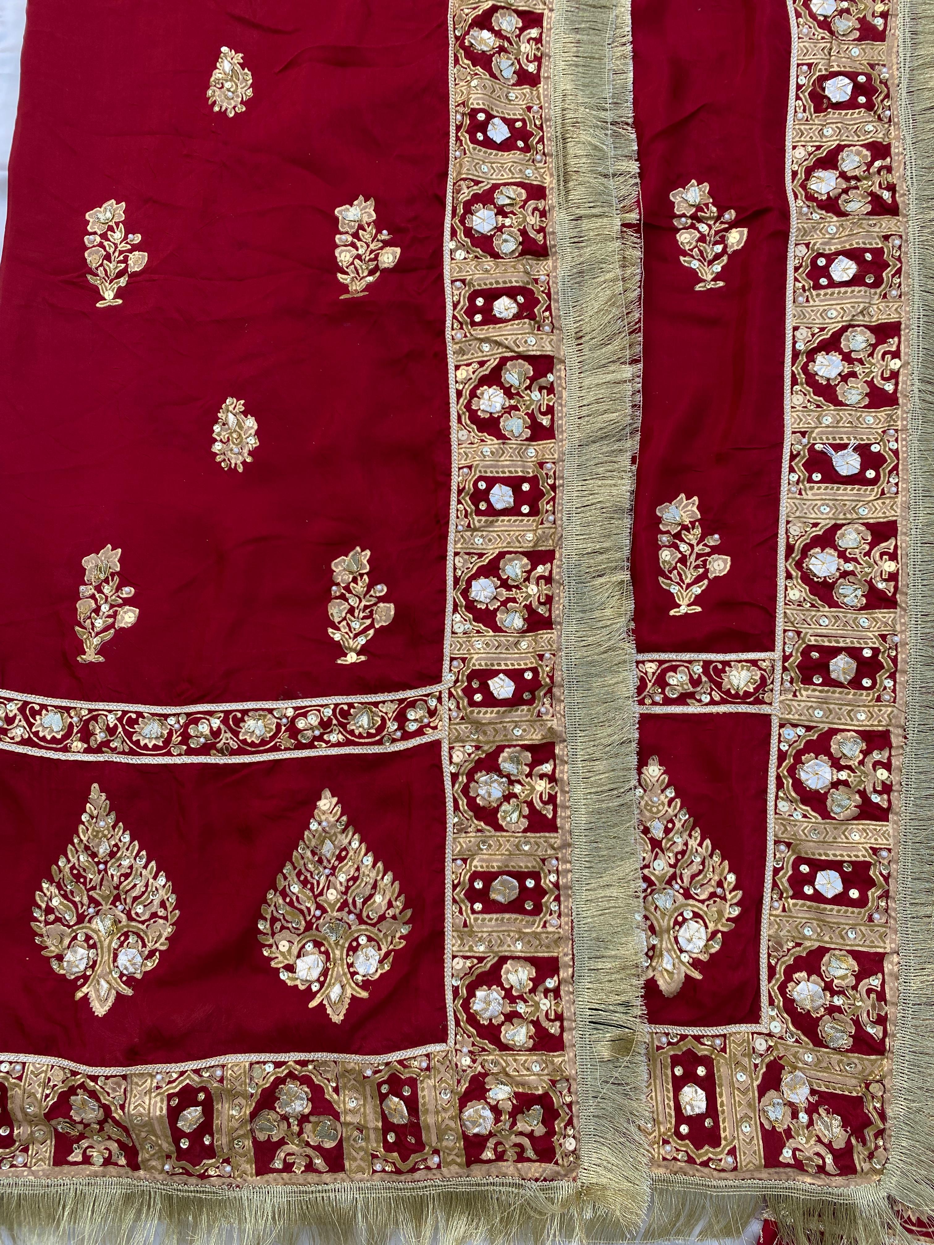 Crimson Zewar – Embellished Raw Silk Set