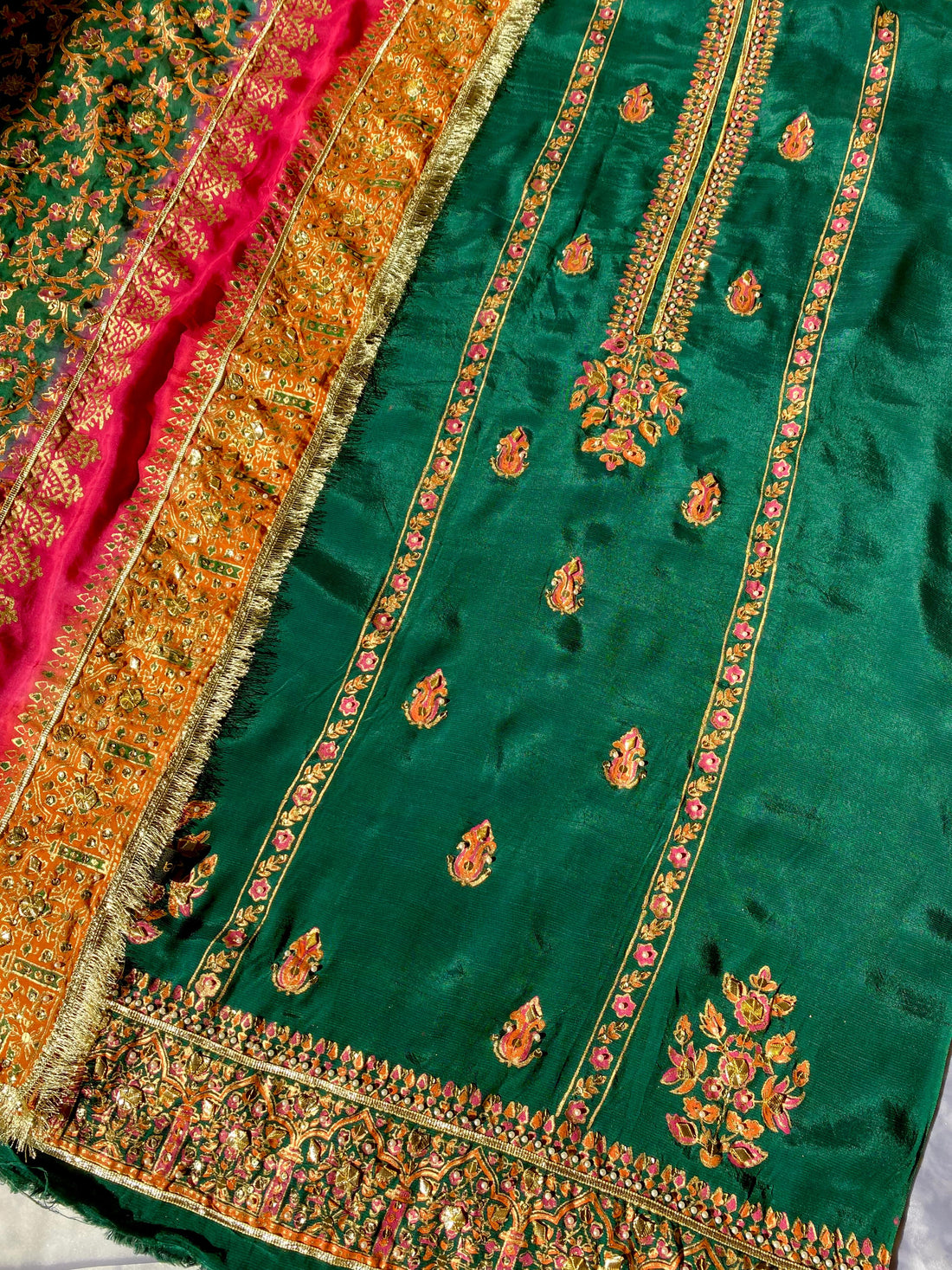 Mehru Baagh - Handcrafted Raw Silk Set