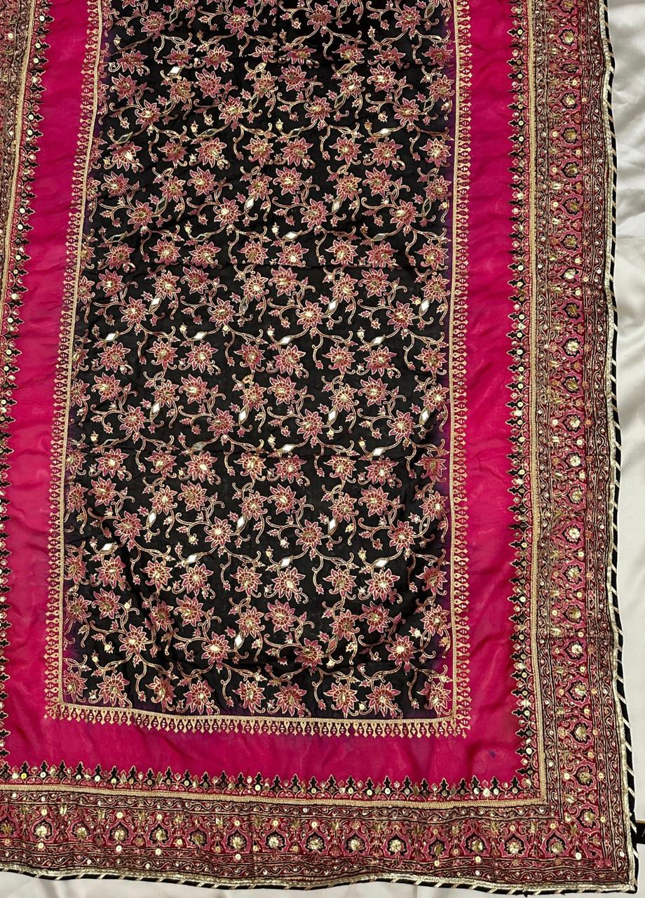 Black Orchid – Embellished Beauty in Raw Silk