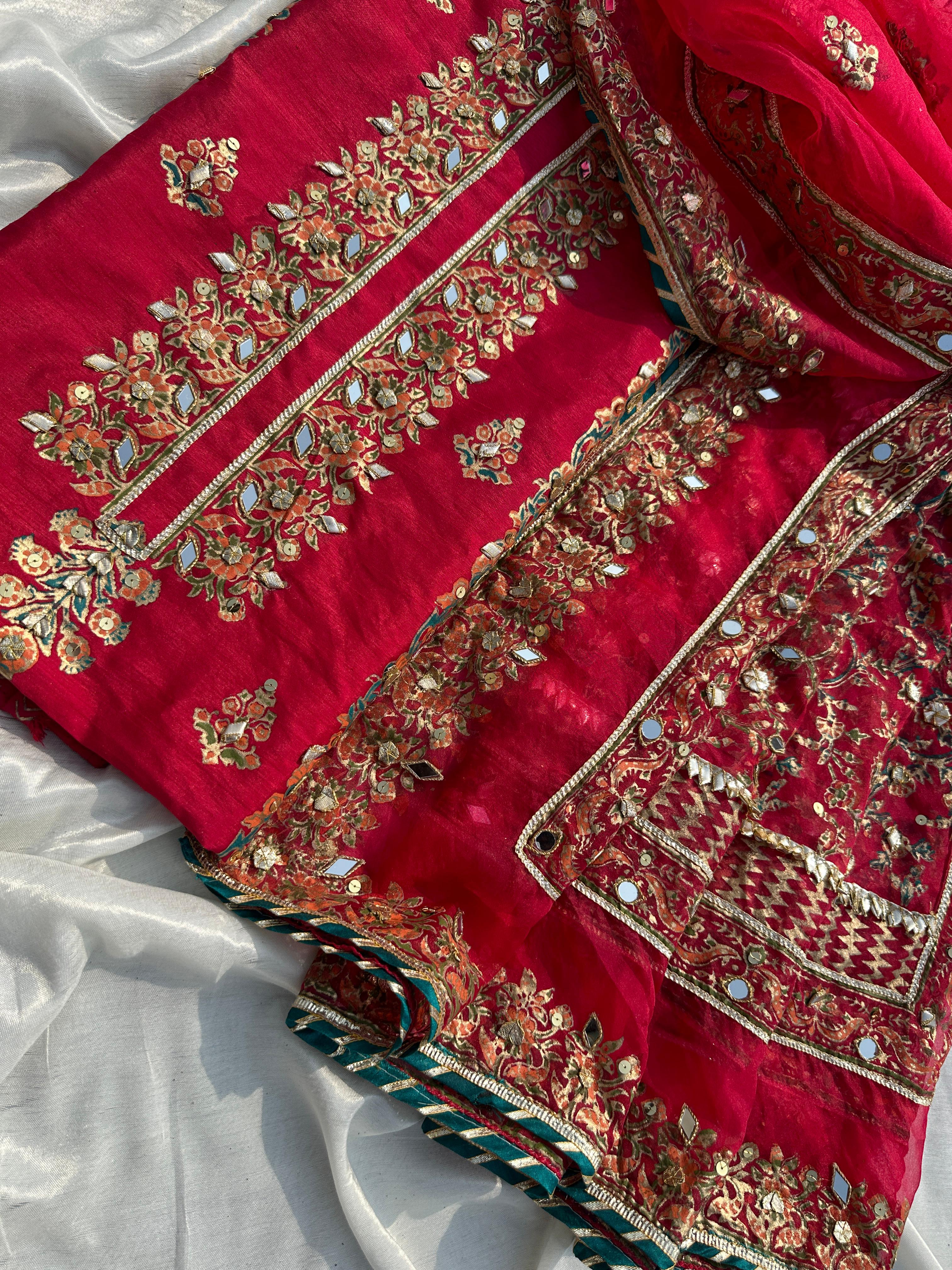 Hot Pink Luxury 2-Piece in Handcrafted Raw Silk
