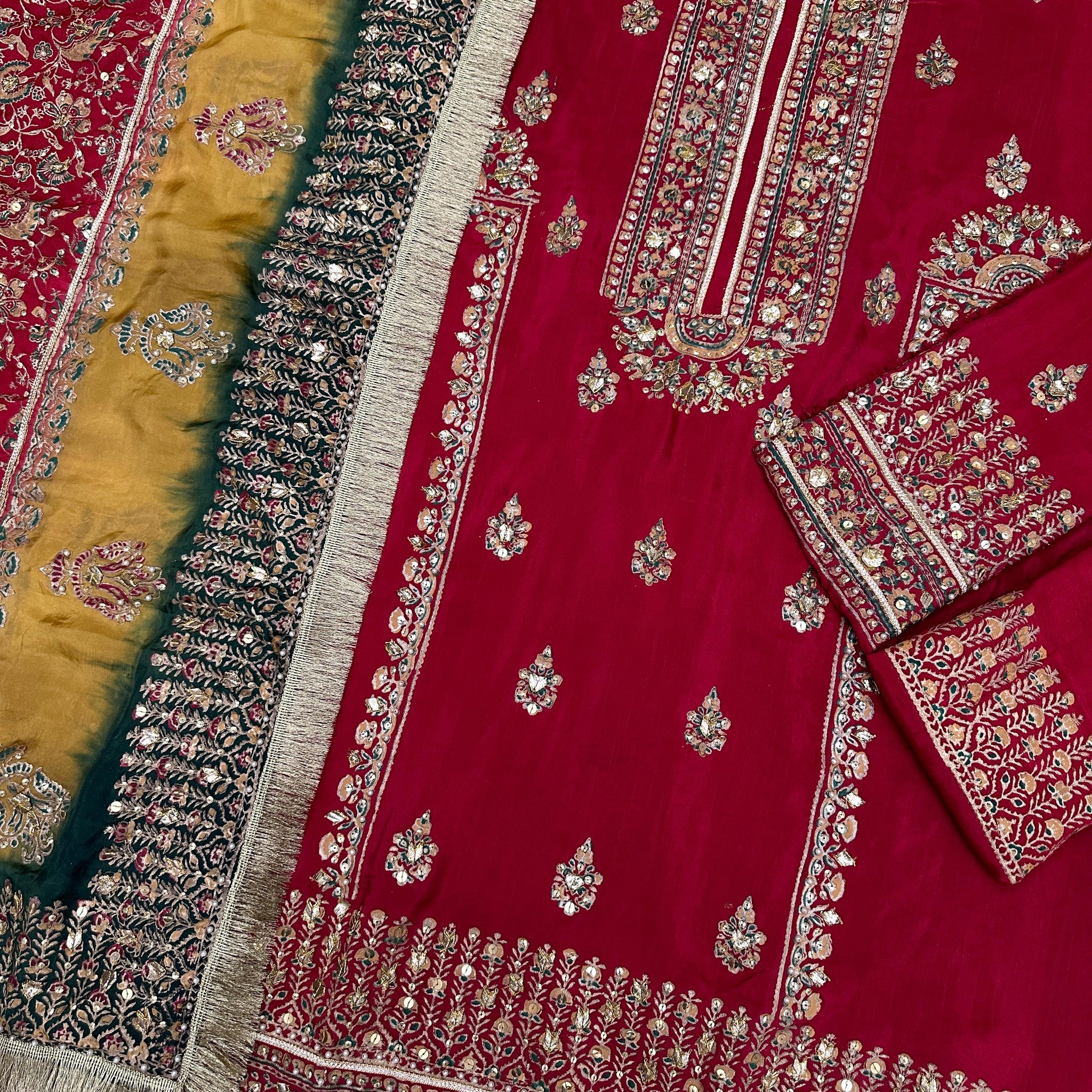 Zarq Gulnar – Handcrafted Raw Silk Set