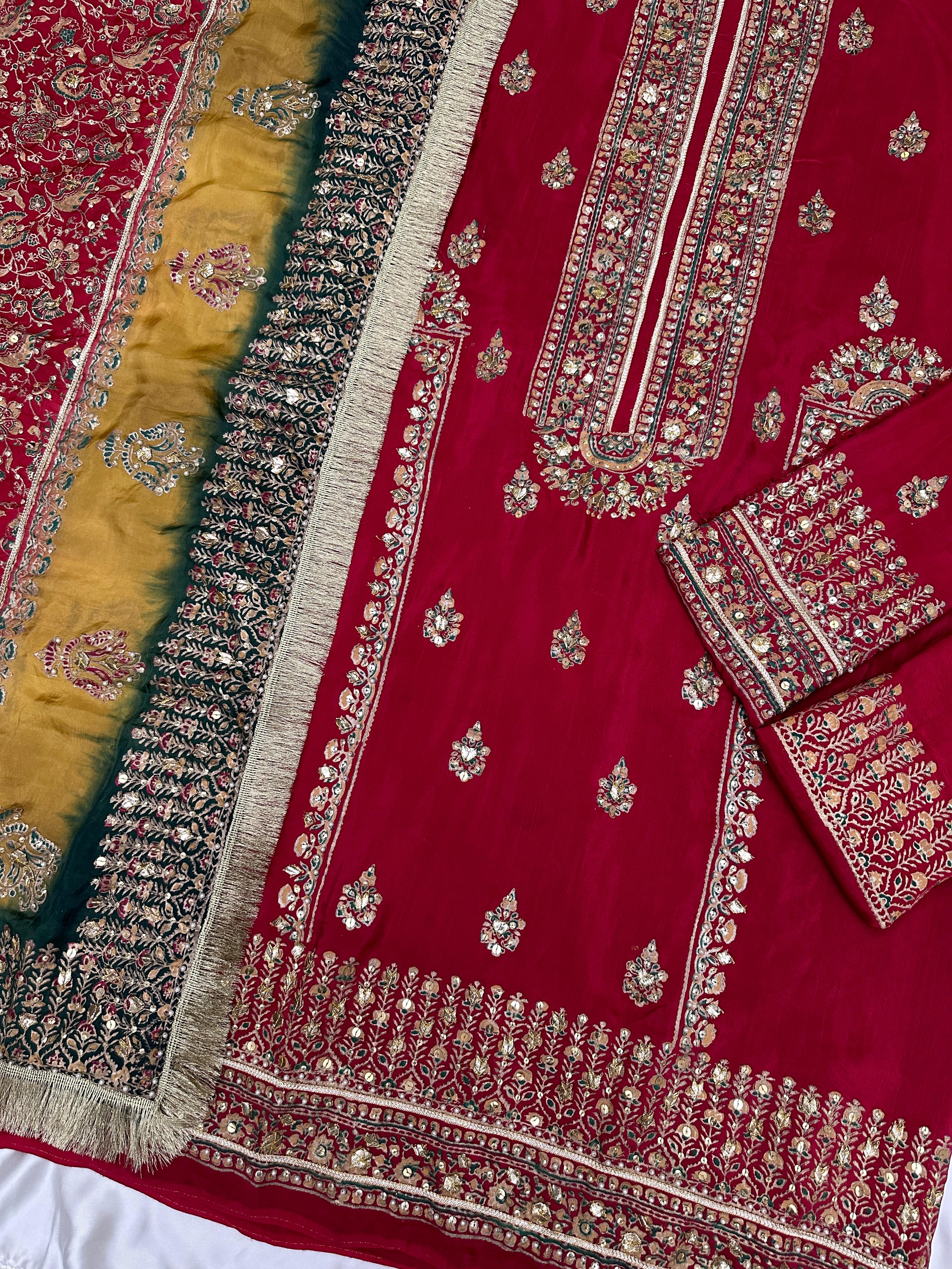 Zarq Gulnar – Handcrafted Raw Silk Set