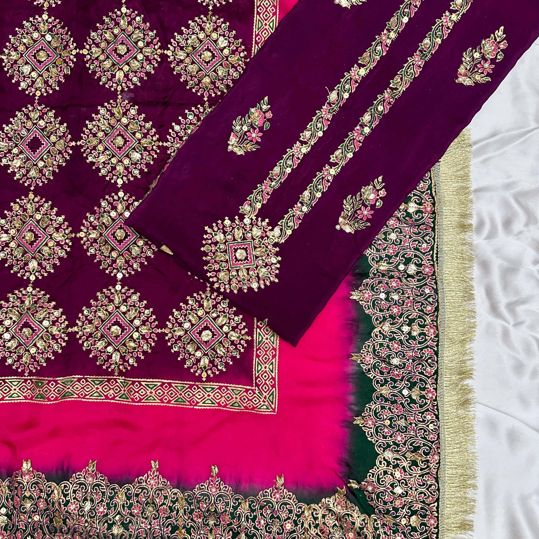 Plum Majesty – Embellished Raw Silk Set