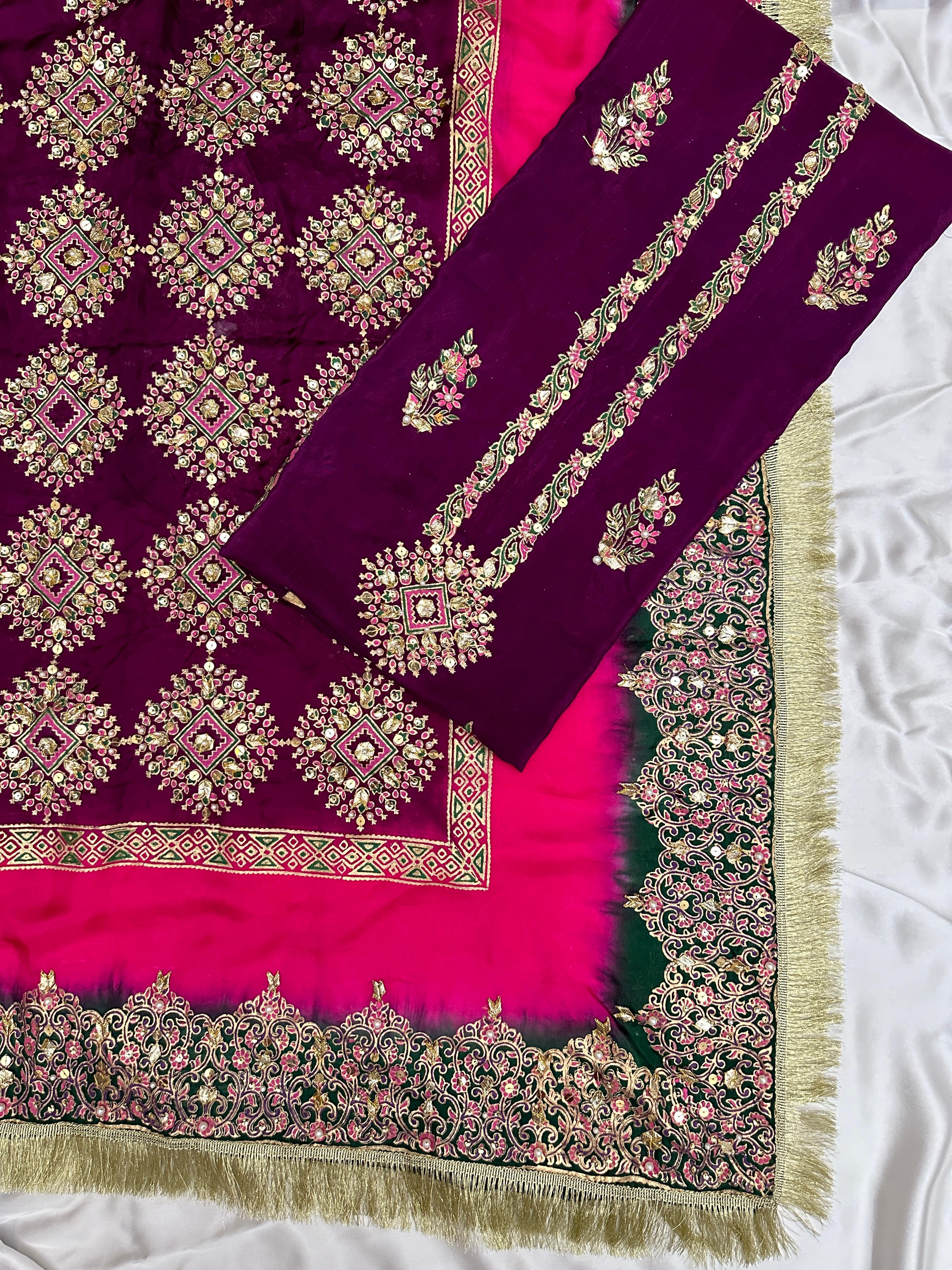 Plum Majesty – Embellished Raw Silk Set
