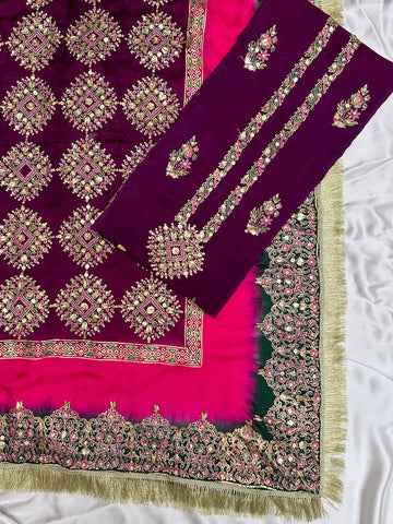 Plum Majesty – Embellished Raw Silk Set