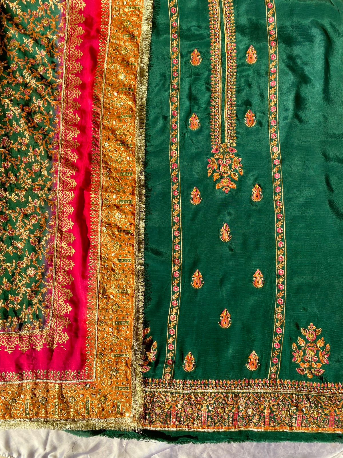 Mehru Baagh - Handcrafted Raw Silk Set