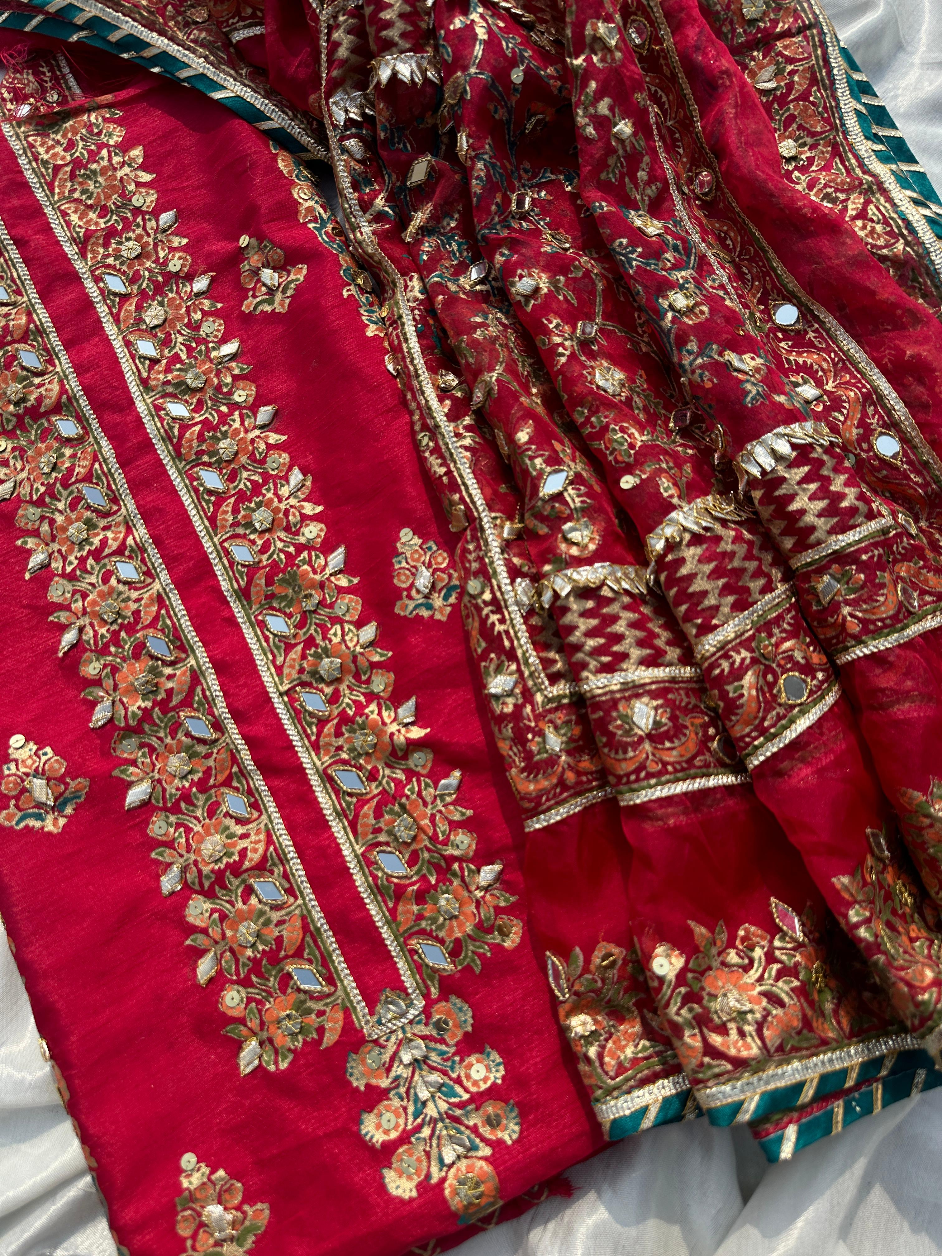 Hot Pink Luxury 2-Piece in Handcrafted Raw Silk